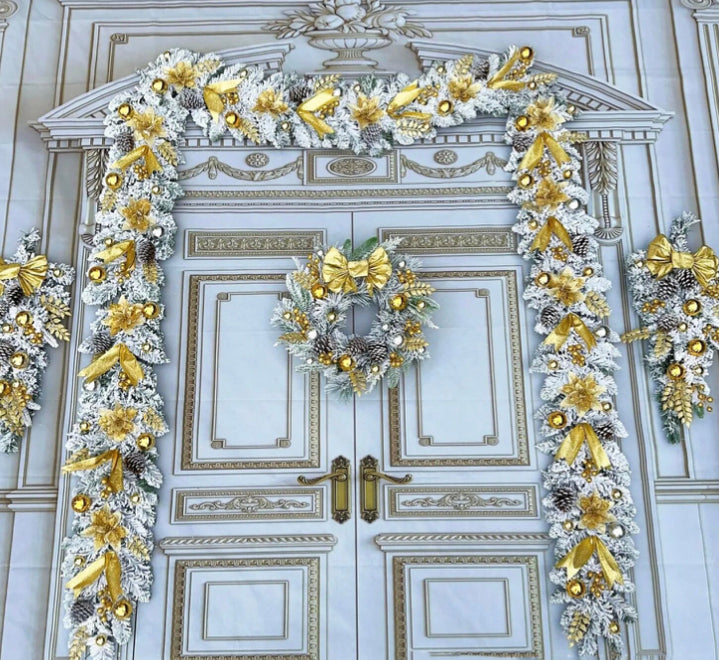 Christmas Front Door Wreath/Rattan