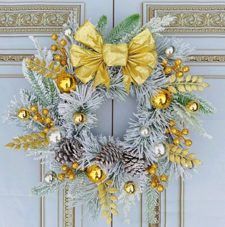 Christmas Front Door Wreath/￼Rattan