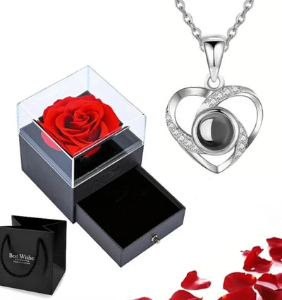 Projection necklace with Rose gift