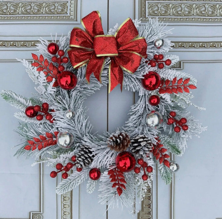 Christmas Front Door Wreath/￼Rattan