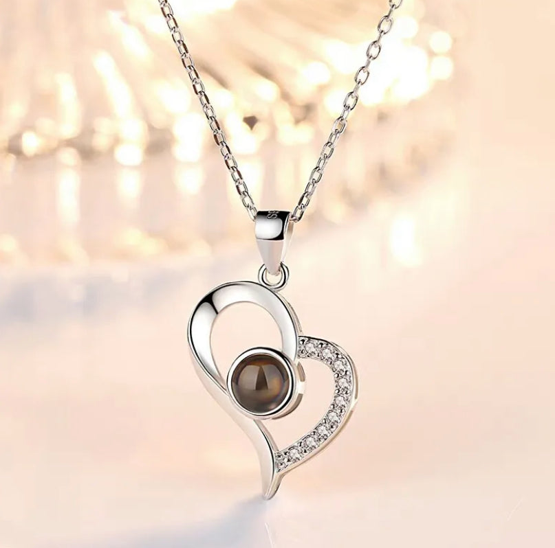 Projection necklace with Rose gift