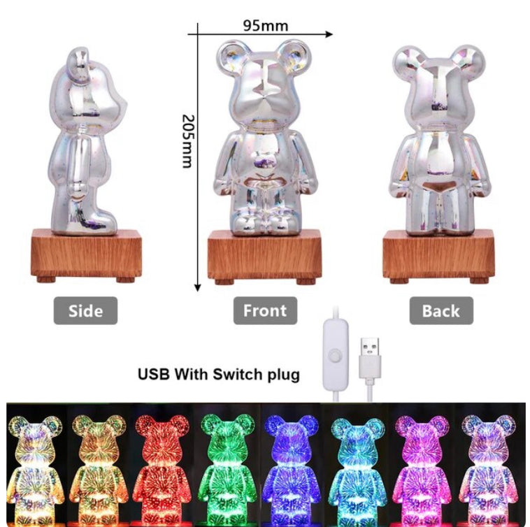 Bear 3D Fireworks LED Night Light